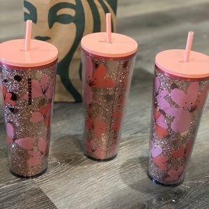 Sparkly pink Starbucks tumblers 🧜‍♀️🥤✨